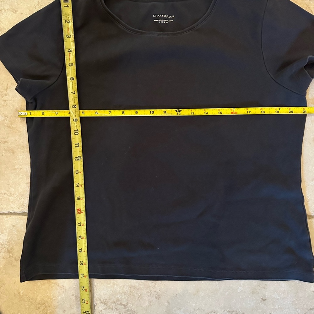 Charter Club 2 Pack Tee Bundle Women's Pima Cotton Black - Picture 4 of 4